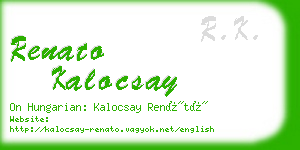 renato kalocsay business card